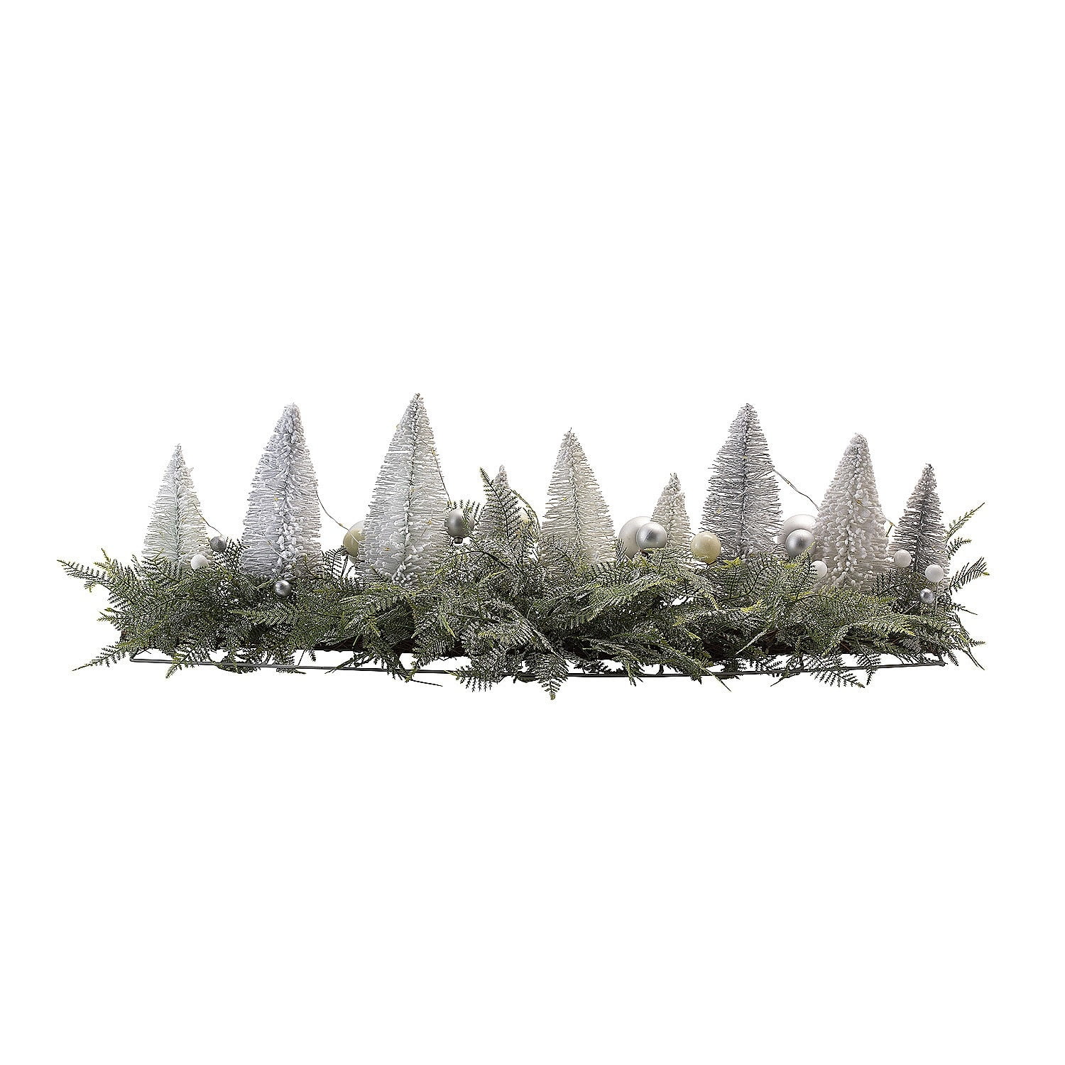 Lighted Holiday Centerpiece with Bottle Brush Trees