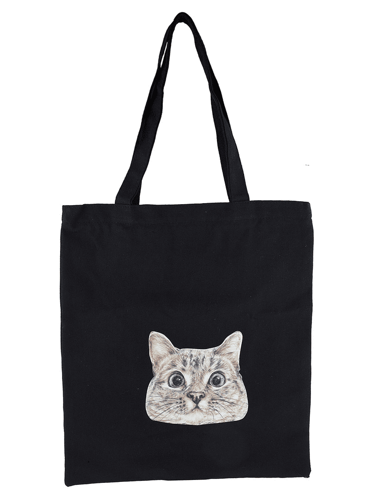 Canvas cross body bag Cat Bag Cat faces