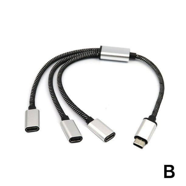 Adaptador USB C a USB C hembra, cable divisor USB en Y, USB C a macho hembra☴. R3S8