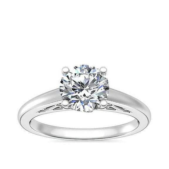 2.00 Carat Round Cut Moissanite Wonderful Anniversary Ring for her in Solid 14K White Gold Size 7 by Diamond-Capitals