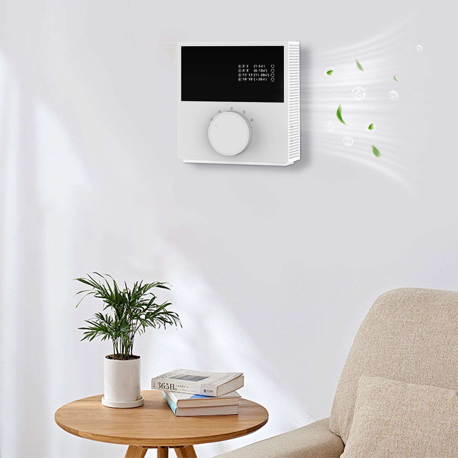 Air Purifier With Negative Ion Generator Odor Eliminator Home Bathroom Pet Smells Removal Freshener Filterless