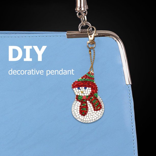 Cuadros Decorativos 8pcs Santa Elk Llavero DIY Diamante Pintura Forma especial Taladro completo Regalo de Navidad Tmvgtek embutido en tela