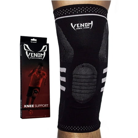 Gel Neoprene Knee Pads - Venom Sports Fitness Knee Sleeve Gel Padded Support with Closed Patella