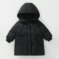 thumbnail image 4 of SuTry Girls Solid Color Thickened Hooded Windproof Down Cotton Jacket Warm Fall Winter Coat Outerwear for Kids 3-10 Years(Black,5-6 Years), 4 of 9