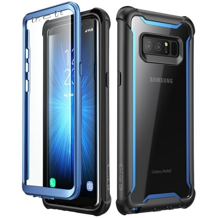 Samsung Galaxy Note 8 case?i-Blason [Ares Series] Full-body Rugged Clear Bumper Case with Built-in Screen Protector for Samsung Galaxy Note 8 2017 Release (Black/Blue)