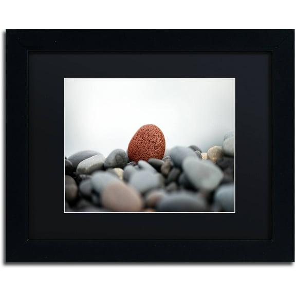 Trademark Fine Art "Red Stone" Canvas Art by Philippe Sainte-Laudy Black Matte, Black Frame