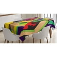 thumbnail image 1 of Ambesonne Rock and Roll Tablecloth Rectangular Table Cover, Creative and Gothic, 60"x84", Dark Purple Multicolor, 1 of 3