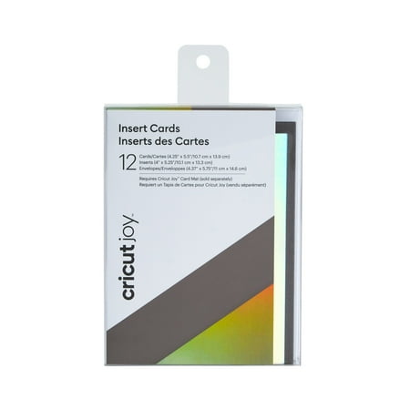Cricut Insert Cards, Gray/Silver Holographic - R20 (12 ct), 4.25" x 5.5"