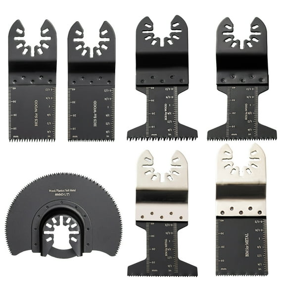 KFFKFF 50 PCS Oscillating Saw Blades, Quick Release Multitool Blades Kit, HCS Tool Blades for Wood Plastic Metal Nails Bolts