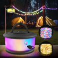 thumbnail image 1 of shiyou-Camping String Lights,2 in 1 Upgraded 32.8FT Rechargeable Tent Lights String with 19 Lighting Modes,Quick Storage Camping LightsPortable LED Lamp for Bedroom Yard Decor Christmas Camping(Black, 1 of 4