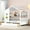 White, variant on Harper & Bright Designs Full Size House Bed with Roof and Window, Wooden Daybed Frame with Shelves and 2 Drawers for Girls Boys, White