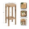thumbnail image 6 of Kate and Laurel Talcott Modern Square Wood Drink Table, 12 x 12 x 28, Natural Wood, Transitional Decorative Two-Tier Pedestal Table for Use as Plant Stand Indoors or Living Room Accent Table, 6 of 9