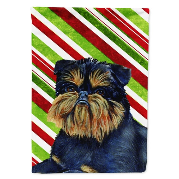 Carolines Treasures LH9253-FLAG-PARENT Brussels Griffon Candy Cane Holiday Christmas  Flag  multicolor
