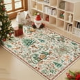 thumbnail image 4 of Wonnitar Christmas Washable Rug 3x5, Non Slip Christmas Entryway Area Rug, Soft Xmas Living Room Throw Rug, Ultra Thin Indoor Floor Carpet for Kitchen Bedroom Holiday Decor, Beige, 4 of 14