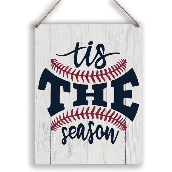 8x10 Inch Baseball Lover Wooden Rustic Signs Home Wall Decor, Country Summer Baseball Wood Sign Plaque Hanging Sign Home Decor