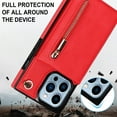 thumbnail image 2 of Allytech for iPhone 16 Pro Max Case with Detachable Crossbody Strap, PU Leather Stand Wallet Purse Case with Credit Card Slots Zipper Pocket Case for iPhone 16 Pro Max, Red, 2 of 12