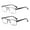 Black and Gunmetal, variant on 2 Pairs of Mens Classic BIFOCAL Reading Glasses, Stylish Square Spring Hinge Business Rectangle Metal Readers +3.50