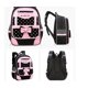 thumbnail image 2 of 2 bolsas de escuela primaria con estampado de lunares y lazo, mochilas escolares para niños, mochilas escolares para niñas, 2 piezas negras, portátiles JM, 2 of 6