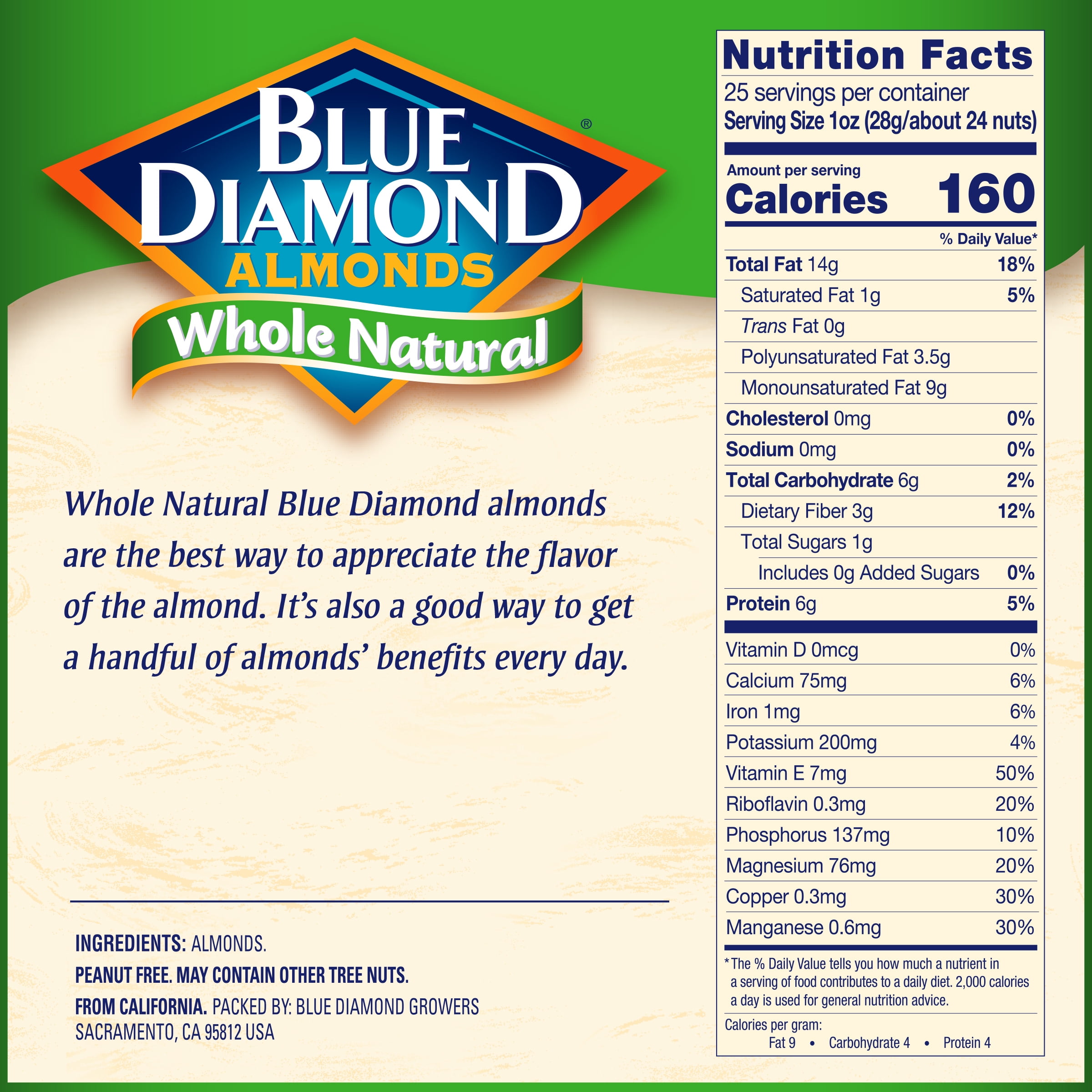 Blue Diamond Smokehouse Almonds Nutrition Content Bios Pics