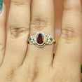 thumbnail image 3 of Red Garnet Gemstone 925 Sterling Silver Handmade Wedding Engagement Promise Ring, 3 of 5
