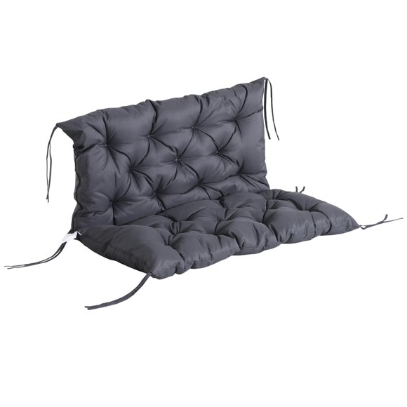 CoSoTower Porch Swing Cushion Garden Bench Cushion with Backrest, Non-Slip 2-seater Thick Pad, Swing Chair Mat Replacement for Indoor and Outdoor, 39.4" x 38.6", Dark Grey
