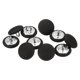 thumbnail image 1 of Uxcell 10 piezas 24L botón de tela cubierto de 15 mm 5/8" redondo con shank de metal, botones de costura de satén para manualidades de bricolaje para trajes de boda, vestidos, blusas, suéteres, negro, 1 of 7
