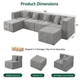 thumbnail image 3 of BEHOST 130" U-Shaped Modular Sectional Sofa, 6-Piece Cloud Couch with 2 Movable Ottomans, Extra Deep Seat Chenille Sleeper Sofa, Flexible Oversized Modern Sofa Set for Living Room,Chenille Light Gray, 3 of 10