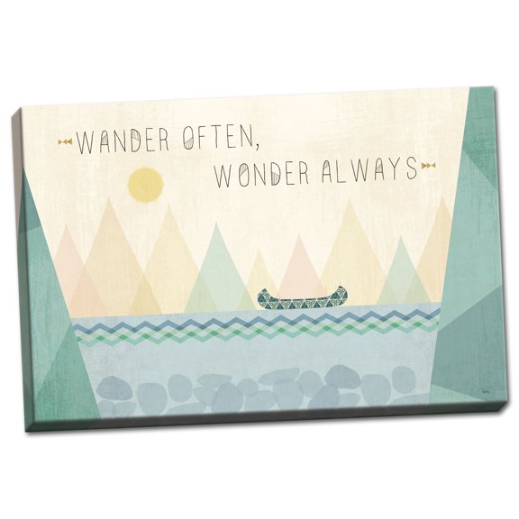 Gango Home Decor Contemporary Outdoor Geo I by Veronique Charron (Ready to Hang); One 24x16in Hand-Stretched Canvas