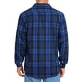thumbnail image 3 of INSPIRE CHIC Men's Contrasting Colors Checked Slim Fit Long Sleeved Button Down Shirts with Pocket M Black Blue, 3 of 7