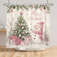 thumbnail image 6 of Tchckioa Merry Christmas Pink Shower Curtain,72x72 Inch Privacy Protection Hooks Bath Curtain for Bathtub, 6 of 6