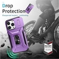 thumbnail image 3 of Funda para GANGXUN iPhone 14 Pro Max - Soporte metálico, Función magnética, Morado, 3 of 5