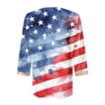 thumbnail image 3 of Feancey American Flag V Neck T Shirts for Women Casual 3/4 Sleeve Lace Hollow Out Shirt July 4th Patriotic Print Tops Summer Baggy Blouses Today'S Clearance Sale,Red,4XL, 3 of 5