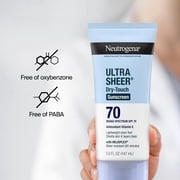 (3 pack) Neutrogena Ultra Sheer Sunscreen SPF 70 Body Sunscreen Lotion, Dry-Touch Sun Protection, 5 fl oz