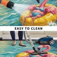 thumbnail image 5 of Funny Flamingo Swimming Ring Outdoor Rug for Patio/Deck/Porch, Non-Slip Large Area Rug 5 x 7 Ft, Abstract Art Ocean Indoor Outdoor Rugs Washable Area Rugs, Reversible Camping Rug Carpet Runner, 5 of 8