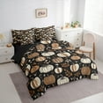 thumbnail image 3 of Manfei Cartoon Brown Pumpkin 7-Piece Bedding Comforter Set,Hello Fall King Bedding Sets,Autumn Harvest Bed Sheets For Teens,Breathable Home Decor Reversible, 3 of 8