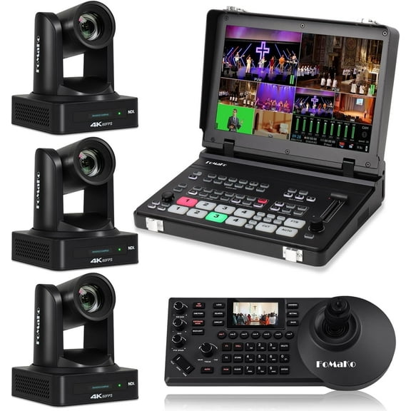 FoMaKo 4K 60FPS NDI 20x Camera Bumdle(K800NX3 M6 KC608)