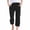 #01 Black 【Daily Essentials: Mix & Match All Colors】, variant on Women's Casual Elastic Waist Loose Fit Pants Capris Trousers with Pocket Solid Color Stretchy Comfy Flowy Lounge Wear Travel Essentials for Women | Aestivo,Black L