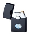 thumbnail image 1 of Black Double Flame Direct Punch Lighter Grinding Wheel Ignition Windproof Refillable Metal Lighter For Outdoor Use Camping Hiking Survival Gear 0.22 Lb, 1 of 7