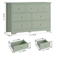 thumbnail image 6 of Homfa 7 Drawer Double Dresser, 47.2"W Contemporary Wood Chest of Drawer Storage Cabinet for Bedroom Living Room, Green, 6 of 7