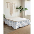 thumbnail image 2 of Summer Coastal Bed Skirt Queen Size 18" Drop Coral Starfish Nautical Beach Ruffled Wrap Around Bed Skirts Adjustable Elastic Bedskirt Dust Ruffle for Queen Size Bed, 2 of 7