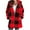 Red, variant on Winter Coats for Women Bmawag Fashion Womens Plaid Warm Faux Coat Jacket Winter Zipper Long Sleeve Outerwear Gifts for Women on Clearance S-2XL