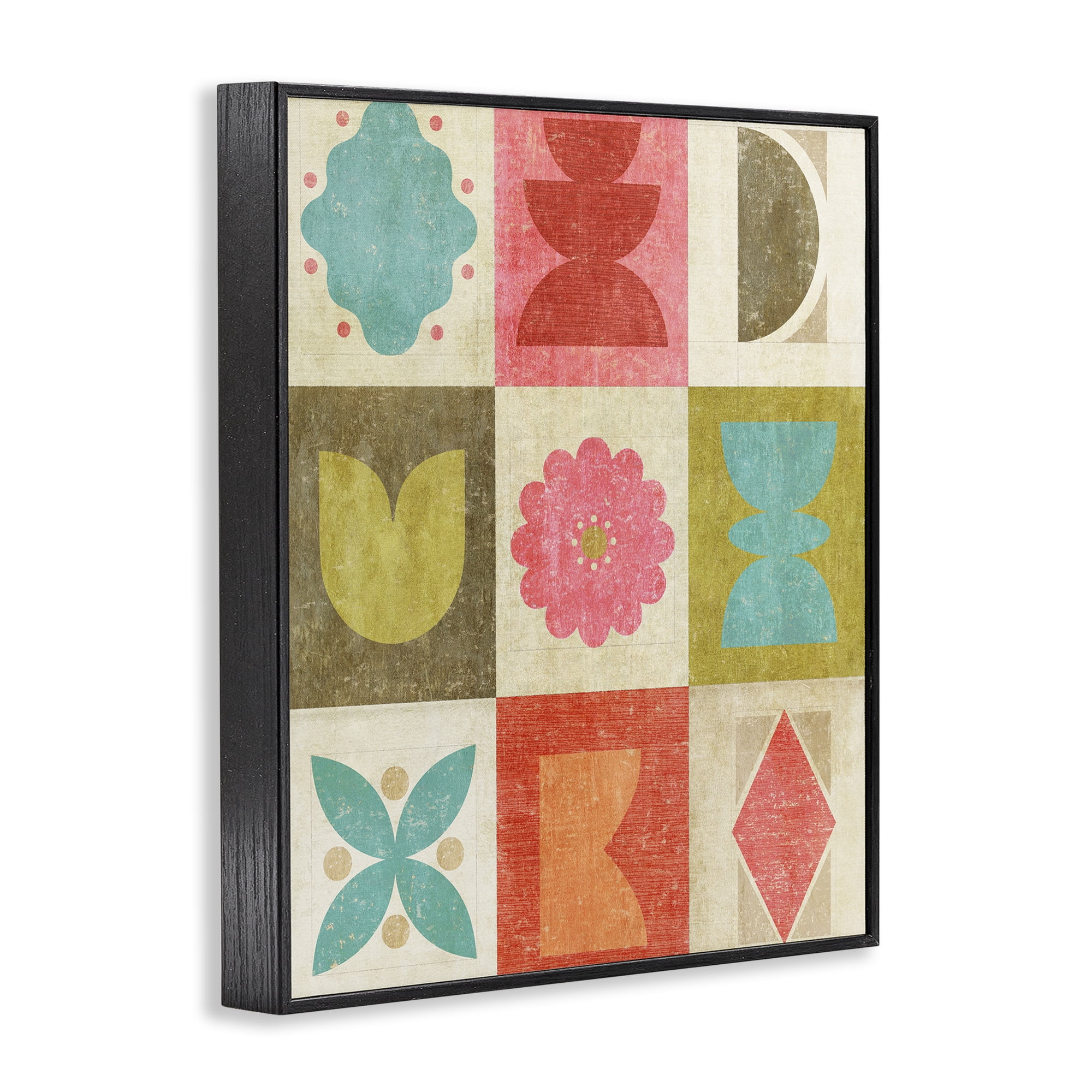 Stupell Industries Happy Dance Geometrics Black Framed Giclee Art, design by Suzanne Nicoll