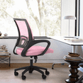 thumbnail image 4 of Magshion Set of 2 Office Chairs Mid Back Swivel Desk Chairs, Height Adjustable Ergonomic Mesh Computer Chairs with Armrest & Lumbar Support, Pink, 4 of 12