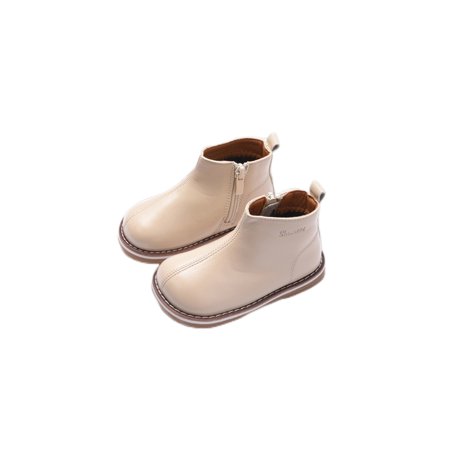 

Gomelly Children Toddler Boot Cotton Lining Ankle Boots Zip Up Crib Shoes Slip Resistant Low Calf Booties School Outdoor Winter Shoe Cotton Beige 12C