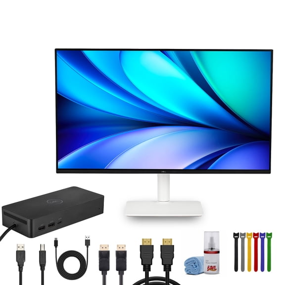 Dell 32 Plus 4K Monitor (S3225QS) 31.5-inch (3840 x 2160) up to 120Hz 16:9 Display Bundle With Universal Dock UD22, USB-C Docking Station   DisplayPort Cable   Cleaning Kit   HDMI Cable   More