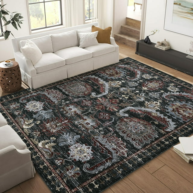 Runner Rug, Washable Runner Rug Non-Slip Area Rug, Stain Resistant Floor Carpet for Hallway Kitchen Doorway Bedside