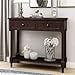thumbnail image 3 of P PURLOVE Sofa Table Antique Style Wooden Console Table with 2 Drawers and Bottom Shelf (Dark Espresso), 3 of 4