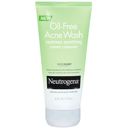 Neutrogena Redness Soothing Cream Cleanser Oil-Free Acne Wash - 6 Fl Oz