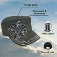 thumbnail image 6 of SILVERFEVER Women's Military Cadet Cap Hat - Patch Cotton - Studded & Embroidered, 6 of 7
