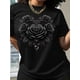 thumbnail image 1 of Women'S Casual Crew Neck T-Shirt with Heart-Shaped Rose Graphic Print, Short Sleeve Regular Length Top for Spring and Summer, Stylish Clothing | Stylish Casualwear | Heartshaped Roses, 1 of 6